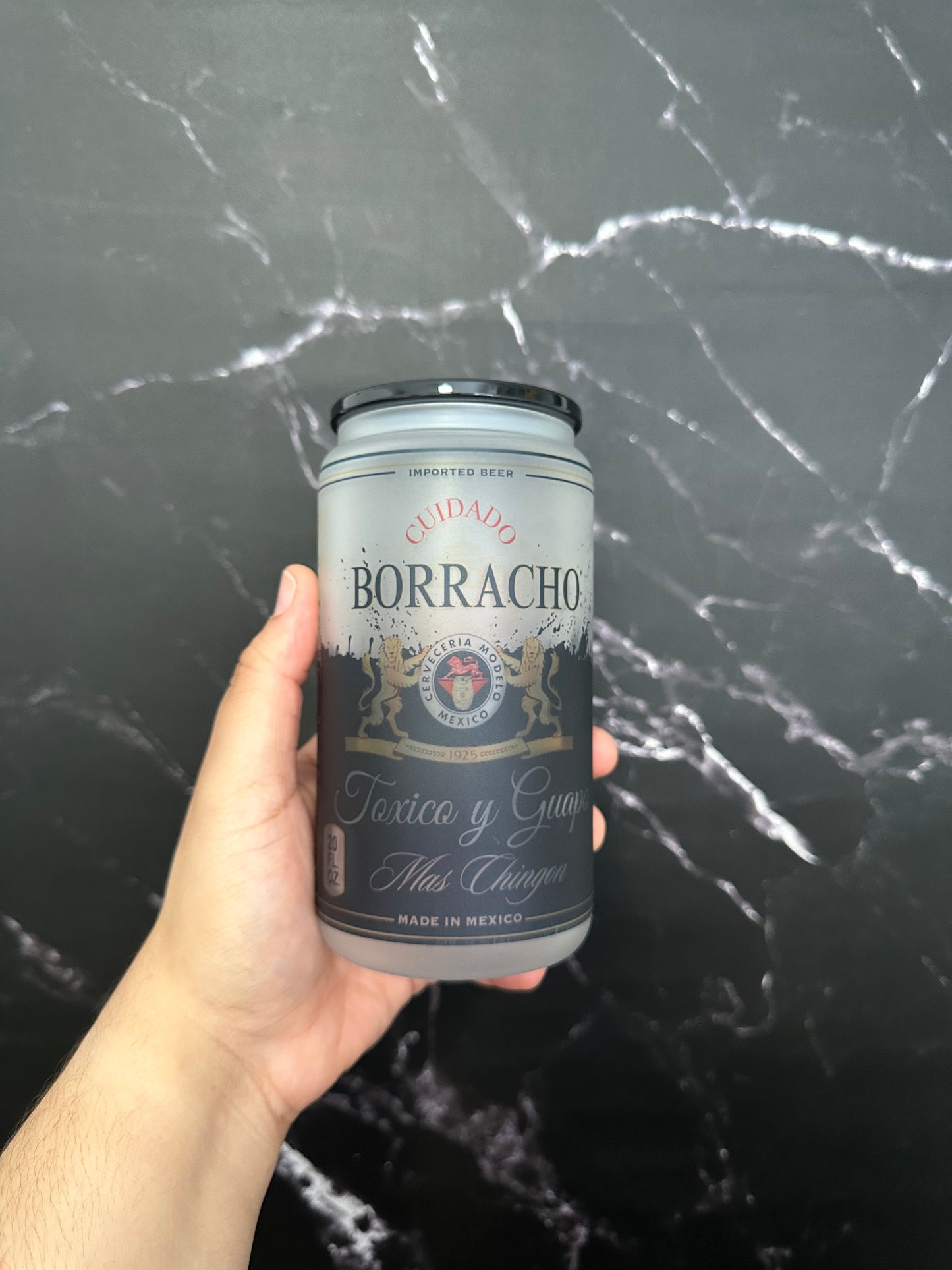 Borracho Frosted Glass Can