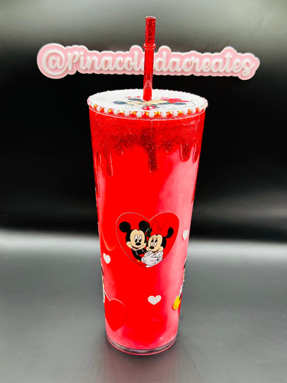 Mickey And Minnie Snowglobe Tumbler