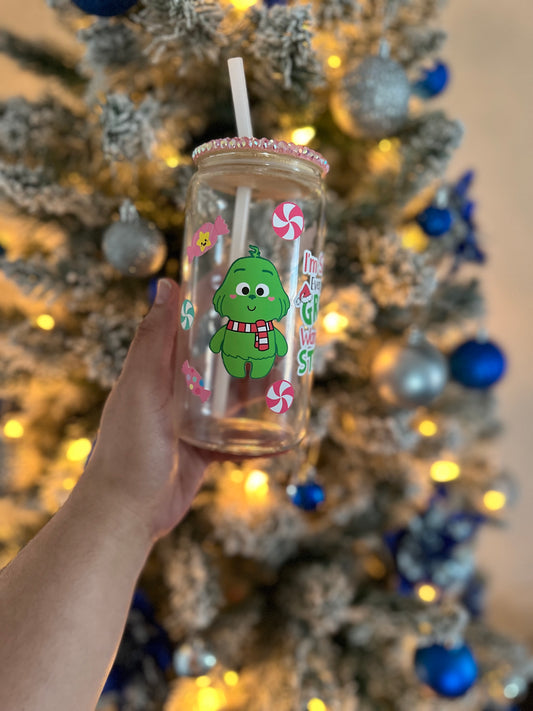 Baby Grinch Glass Can